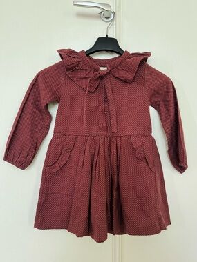 Louis Louise Girls' Long Sleeve Cotton Dress